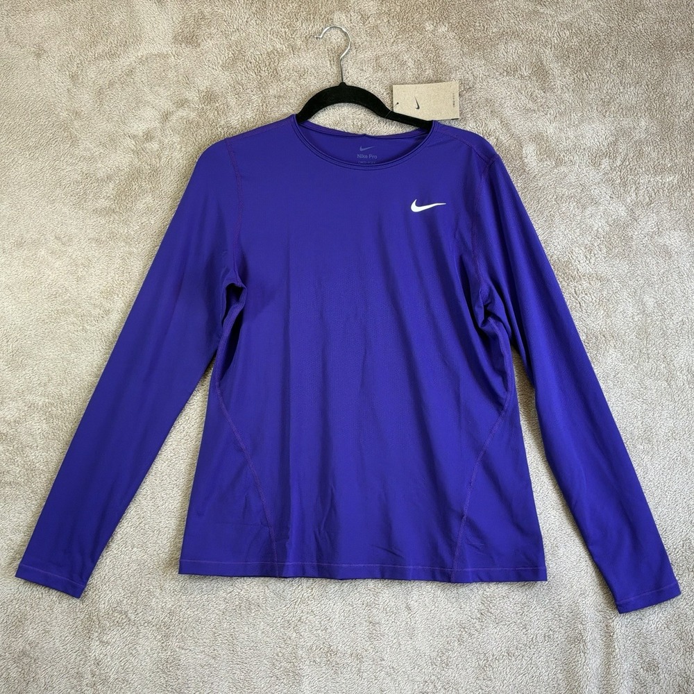 Nike Pro Dri-Fit Women's Purple Pullover Crew Neck Size L Running Workout NWT